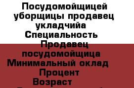 Посудомойщицей уборщицы продавец укладчийа › Специальность ­ Продавец посудомойщица › Минимальный оклад ­ 15 000 › Процент ­ 6 000 › Возраст ­ 34 - Владимирская обл. Работа » Резюме   